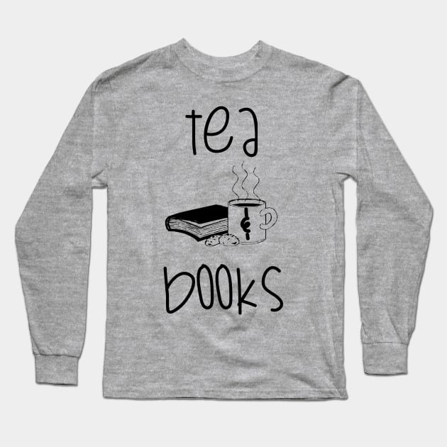 Tea & Books Long Sleeve T-Shirt by Carol Oliveira